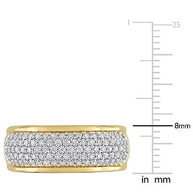 Stella Grace 18k Gold Over Silver Lab-Created Moissanite Semi-Eternity Ring