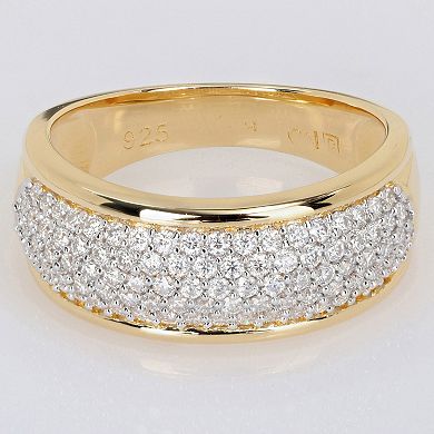 Stella Grace 18k Gold Over Silver Lab-Created Moissanite Semi-Eternity Ring