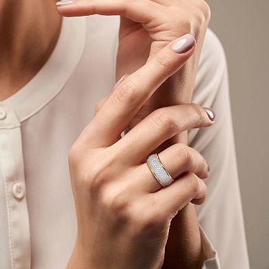 Stella Grace 18k Gold Over Silver Lab-Created Moissanite Semi-Eternity Ring