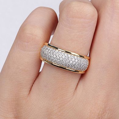 Stella Grace 18k Gold Over Silver Lab-Created Moissanite Semi-Eternity Ring