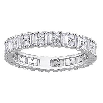Stella Grace Sterling Silver 1 5/8 Carat T.W Lab-Created Moissanite Eternity Wedding Ring