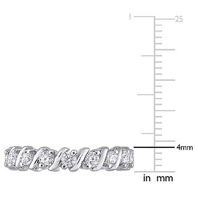 Stella Grace Sterling Silver Lab-Created Moissanite Full Eternity Ring