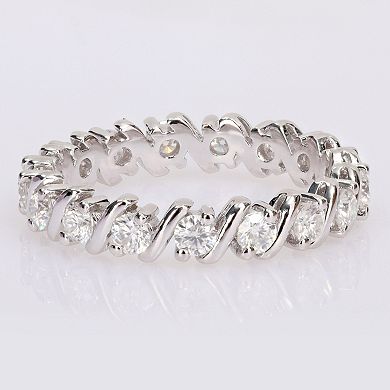 Stella Grace Sterling Silver Lab-Created Moissanite Full Eternity Ring