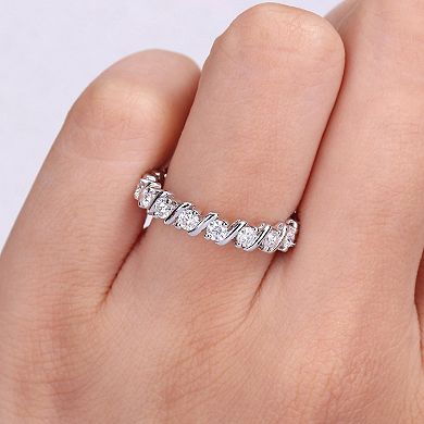 Stella Grace Sterling Silver Lab-Created Moissanite Full Eternity Ring