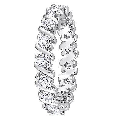 Stella Grace Sterling Silver Lab-Created Moissanite Full Eternity Ring