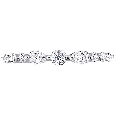Stella Grace Sterling Silver Lab-Created Moissanite Semi-Eternity Ring