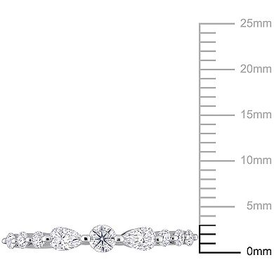 Stella Grace Sterling Silver Lab-Created Moissanite Semi-Eternity Ring