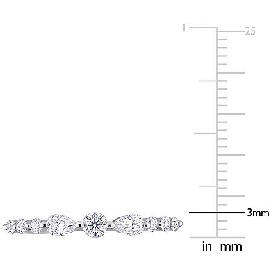 Stella Grace Sterling Silver Lab-Created Moissanite Semi-Eternity Ring