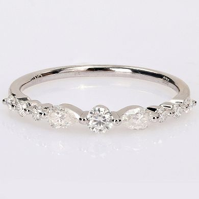 Stella Grace Sterling Silver Lab-Created Moissanite Semi-Eternity Ring