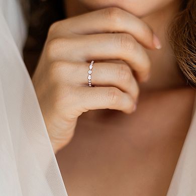 Stella Grace Sterling Silver Lab-Created Moissanite Semi-Eternity Ring