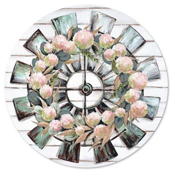 Courtside Market Farmhouse Florals Circular Board Wall Art