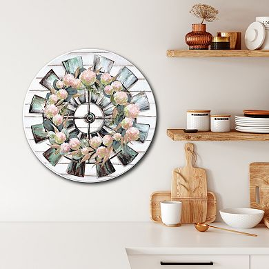 Courtside Market Farmhouse Florals Circular Board Wall Art