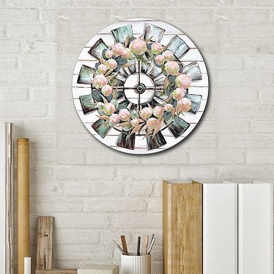Courtside Market Farmhouse Florals Circular Board Wall Art