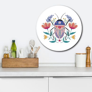 Courtside Market Folk Art Beetle Circular Board Wall Art
