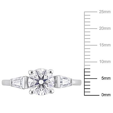 Stella Grace Sterling Silver Lab-Created Moissanite 3-Stone Ring