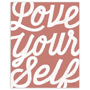 COURTSIDE MARKET Positivity VIII Coral Canvas Wall Art