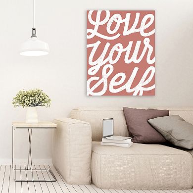 COURTSIDE MARKET Positivity VIII Coral Canvas Wall Art