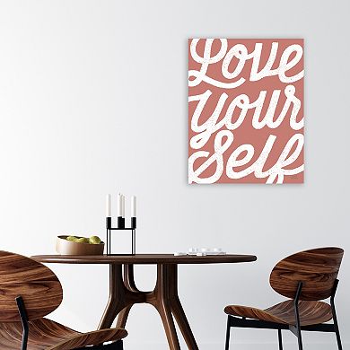 COURTSIDE MARKET Positivity VIII Coral Canvas Wall Art