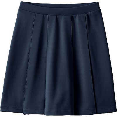 Lands End School Uniform Girls Ponte Pleat Skirt at The Knee 7 Classic Navy