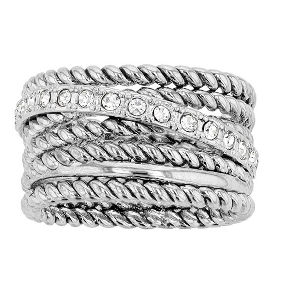 City Luxe Crystal Antique Twist Ring