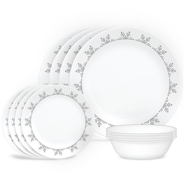 Corelle Winter Snowflake 12 piece Dinnerware Set