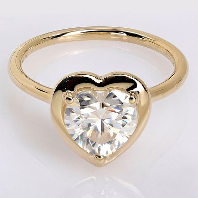 Stella Grace 10k Yellow Gold Lab-Created Moissanite Heart-Shaped Engagement Ring