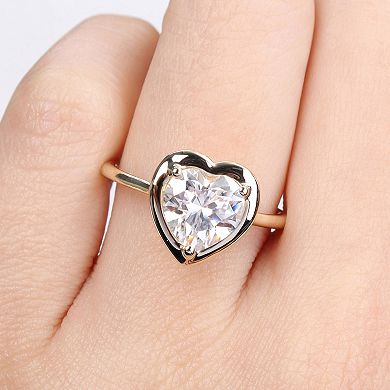 Stella Grace 10k Yellow Gold Lab-Created Moissanite Heart-Shaped Engagement Ring