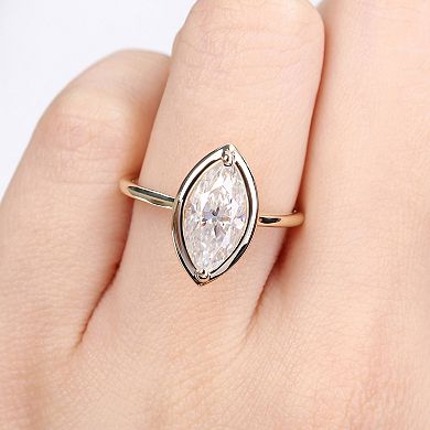 Stella Grace 10k Yellow Gold Lab-Created Moissanite Marquise-Shaped Engagement Ring