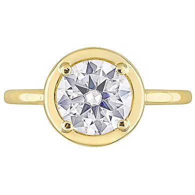 Stella Grace 10k Yellow Gold Lab-Created Moissanite Round-Shaped Engagement Ring
