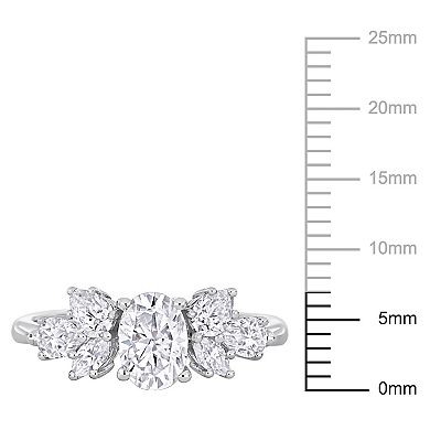 Stella Grace 10k White Gold Lab-Created Moissanite Cluster Engagement Ring