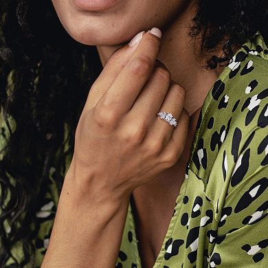 Stella Grace 10k White Gold Lab-Created Moissanite Cluster Engagement Ring
