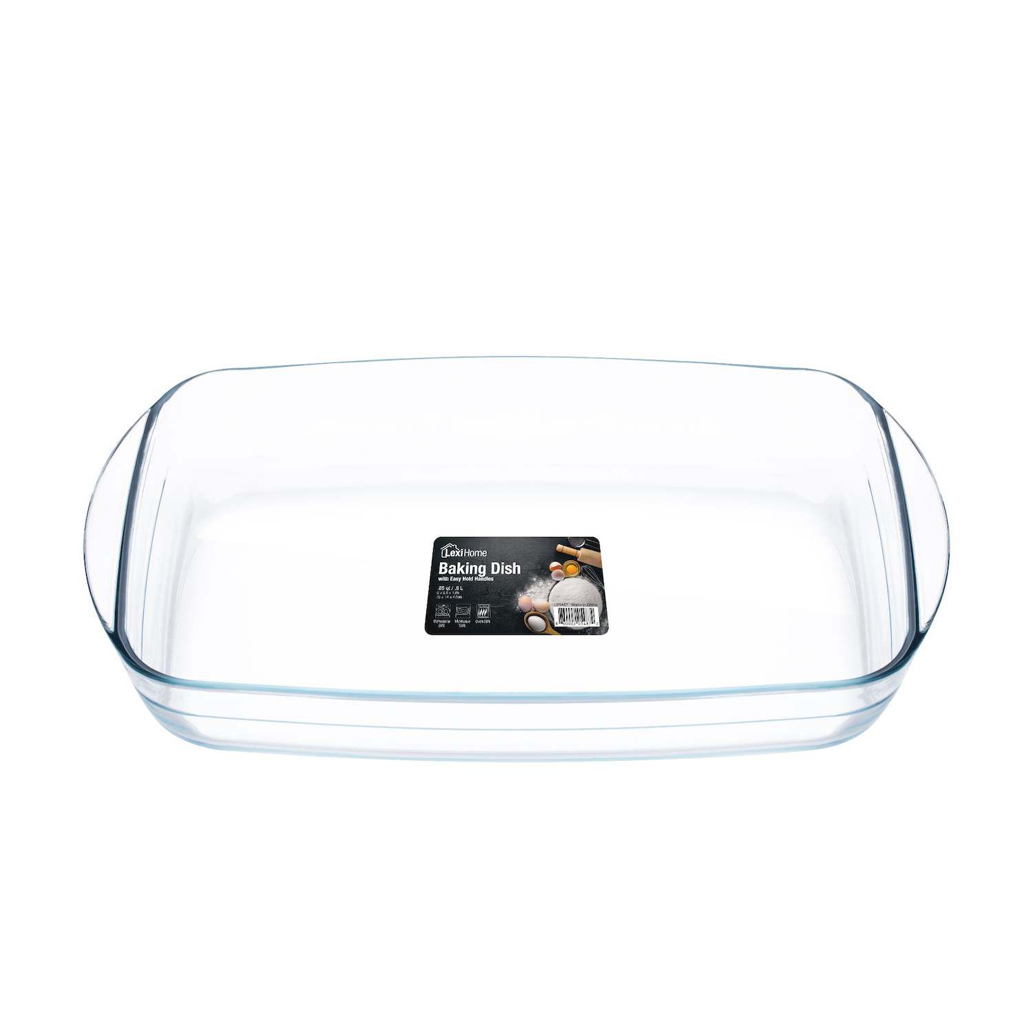 Rubbermaid DuraLite Glass Bakeware, 1.75 qt Square Baking Dish with Blue Lid