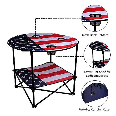 Durable 28" inch Round Folding Table with Carry Bag