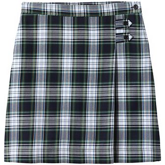 Girls Plus Size 7-16 Lands' End School Uniform Below the Knee Plaid A-Line Skirt