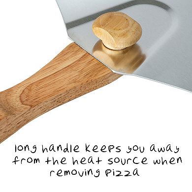Old Stone Pizza Peel With Collapsible Wooden Handle