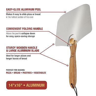 Old Stone Foldable Pizza Peel With Folding Handle