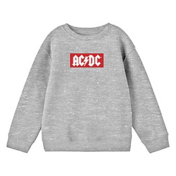 Boys 8-20 AC/DC Red Rectangle Logo Long Sleeve Graphic Pullover