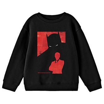Boys 8-20 Batman Bruce Wayne Black Long Sleeve Graphic Pullover