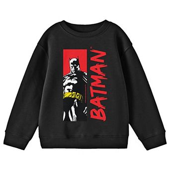 Boys 8-20 Batman Red Name & Character Long Sleeve Graphic Pullover