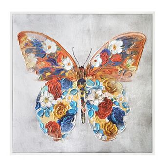 ARTFX Fine Art Papillon Fleurs Floral Canvas Wall Art