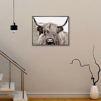 Fine Art Canvas Scruffy Cow Framed Wall Art