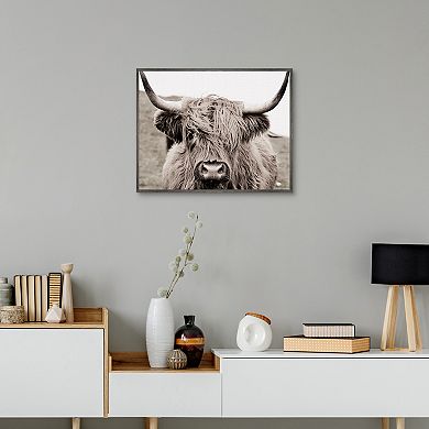 Fine Art Canvas Scruffy Cow Framed Wall Art
