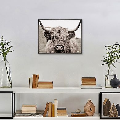 Fine Art Canvas Scruffy Cow Framed Wall Art