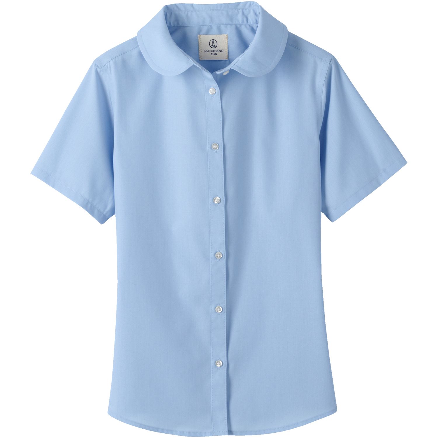Mädchen Peter Pan Bluse In Hellblau, Größe 6X - Klassisches Hemdchen Mit Peter-Pan-Kragen