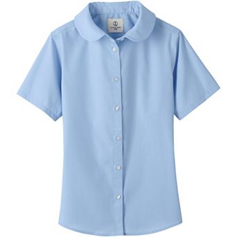 Girls 4-16 Lands' End School Uniform Short Sleeve Peter Pan Collar Broadcloth Shirt