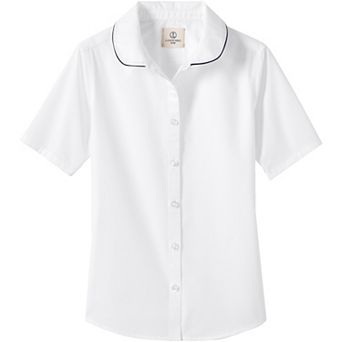 Girls 4-16 Lands' End School Uniform Piped Peter Pan Collar Broadcloth Shirt