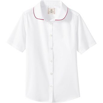 Girls 4-16 Lands' End School Uniform Piped Peter Pan Collar Broadcloth Shirt