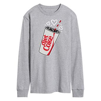Men's Diet Coke Heart Bubbles Long Sleeve Graphic Tee