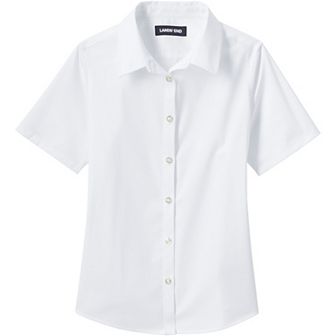 Girls 7-16 Lands' End School Uniform Short Sleeve Stretch Shirt