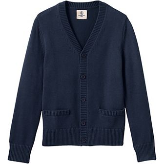 Boy's 2-20 Lands' End School Uniform Modal Button Front Cardigan Sweater